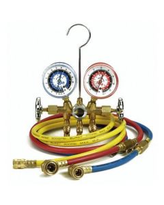 MANIFOLD DUAL BRASS SIGHTGLASS 6'HOSES SNAP COUPL