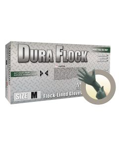 MFXDFK608L image(0) - Microflex DURA FLOCK 8 MIL FLOCK-LINED GREEN NITRILE GLOVE LARGE