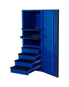 EXT2404SCQBLBK image(0) - EXQ Series 24"W x 30"D 4 Drawer and 2 Shelf Professional Side Cabinet  Blue w Black Handles