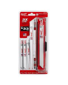 MLW49-22-1110 image(0) - Milwaukee Tool SAWZALL Standard Metal and Wood Blade Set - 10PC