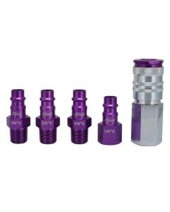 MILS-305VKIT image(0) - 5pc HighFlowPRO Set,V-style Purple,1/4"