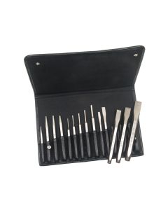 MAY15070 image(0) - 14 PC PUNCH CHISEL SET,LEATHER POUCH