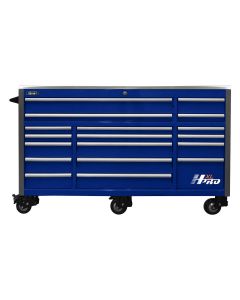 HOMHX04072172 image(0) - Homak Manufacturing 72 in. HXL 17-Drawer Roller Cabinet - Blue