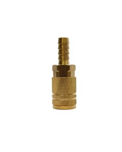 AMFC20-44B image(0) - BRASS COUPLER 1/4 3/8"BARB W/STEEL