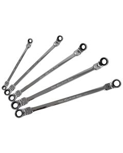 KTI43500 image(0) - 5pc Met XL Dbl Box Rat Flex Rev Spline Wrench Set