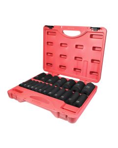 KTI33202 image(0) - K Tool International Socket Set Fractional Impact 1/2 in. Dr 19 Piece Deep