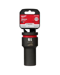 MLW49-66-6394 image(0) - Milwaukee Tool SHOCKWAVE Impact Duty  3/4"Drive 19MM Deep 6 Point Socket