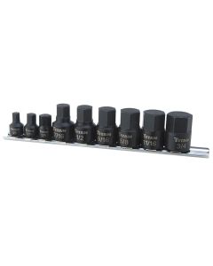 TIT16140 image(0) - 9-PC 1/4" DR STUBBY SAE HEX BI