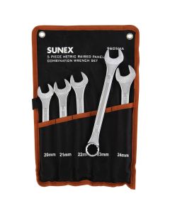 SUN9605MA image(0) - 5-PC Metric Raised Panel Combi Wrench Set