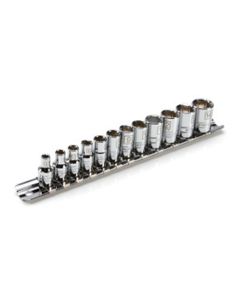 JSP78167 image(0) - 12-Piece 1/4-Inch Drive Shallow Depth 6-Point Chrome Metric Socket Set