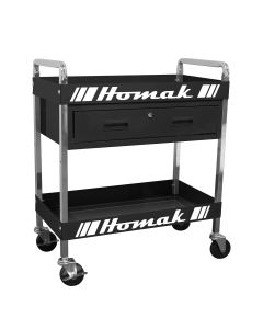 HOMBK06030210 image(0) - Homak Manufacturing Metal Service Cart-Black 30 in. 1-Drawer