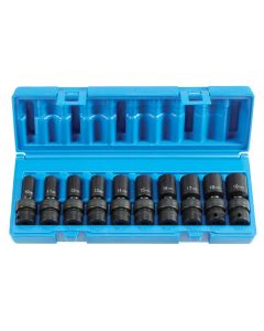 GRE1210UMSD image(0) - Grey Pneumatic 3/8" Dr. 10 Pc. Semi Deep Metric Universal Set