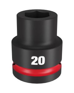 MLW49-66-6358 image(0) - Milwaukee Tool SHOCKWAVE Impact Duty  3/4"Drive 20MM Standard 6 Point Socket