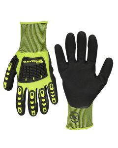 LEGGC161PXL image(0) - Flexzilla® Pro Impact Sandy Nitrile Dip Gloves, Black/ZillaGreen™, XL