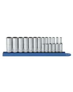 KDT80308 image(0) - 13PC 1/4" DR 12PT DEEP METRIC SOCKET SET