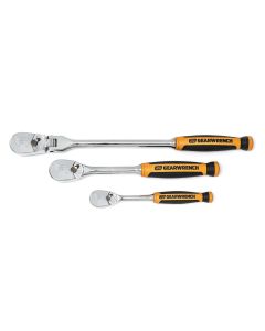 KDT81203T image(0) - 3 Pc. 1/4", 3/8" 90T Flex Head Ratchet Set