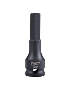 MLW49-66-5152 image(0) - Milwaukee Tool 3/8" SHOCKWAVE Lineman's Impact 3/8" Drive Hex Bit Socket