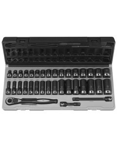 GRE81635MRD image(0) - 3/8" Dr. 35pc Metric Std & Deep Duo-Socket Set - 6