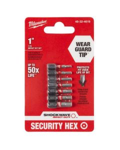 MLW48-32-4619 image(1) - Milwaukee Tool SHOCKWAVE Hex Security Insert Bit Set - 7PC