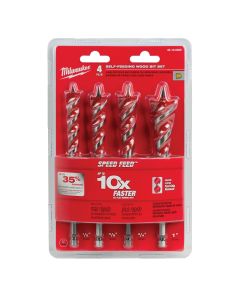 MLW48-13-0400 image(0) - Milwaukee Tool SPEED FEED Wood Bit 6-1/2" Set - 4 PC