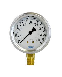 DIL8900 image(0) - 0-160 P.S.I. LIQUID GAUGE BOTTOM MOUNT 1/4 NPT