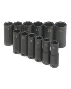 SKT4082 image(0) - SOCKET SET IMPACT 3/8IN. DRIVE 12PC MET DEEP 6 PT