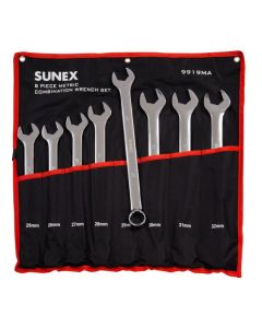 SUN9919MA image(0) - 8 piece Metric Full Polished V-Groove Combination Wrench Set