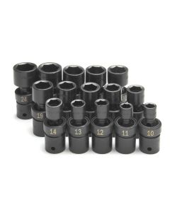 SKT34350 image(0) - SOCKET SET IMPACT FLEX 1/2IN. DR 15PC MET STD 6 PT