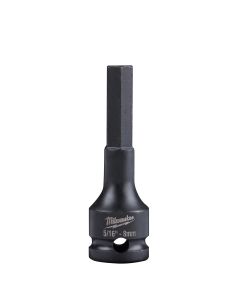 MLW49-66-5151 image(0) - Milwaukee Tool 5/16" SHOCKWAVE Lineman's Impact 3/8" Drive Hex Bit Socket