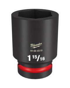 MLW49-66-6519 image(0) - Milwaukee Tool SHOCKWAVE Impact Duty  1"Drive 1-15/16" Deep 6 Point Socket