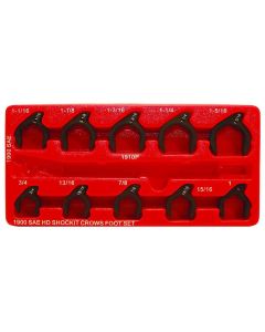 LTILT1900 image(0) - Milton Industries LTI Tool By MIlton 10 Piece SAE SHOCKIT Crows Foot Set - Heavy Duty Industrial Hydraulic