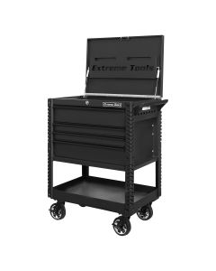 33" 4-Drawer Deluxe Tool Cart w/Bumpers, Matte Bla