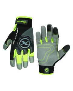 LEGGH361PXL image(0) - Flexzilla® Pro High Dexterity Zillanator Gloves, Synthetic Leather, Gray/Black/ZillaGreen™, XL