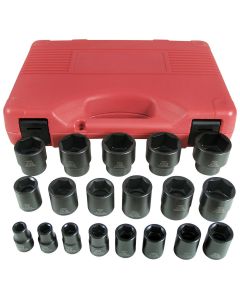 KTI33101 image(0) - K Tool International 19 Piece 1/2" DR Short Impact Socket Set