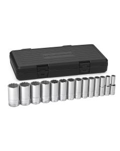 KDT80732 image(0) - 14 PC 1/2" DR SAE DEEP 12 PT SOCKET SET