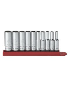 KDT80309D image(0) - 10 Pc. 1/4" Drive 12 Point Deep SAE Socket Set