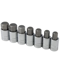 TIT16157 image(0) - 7-PC 1/2" DR METRIC LARGE HEX