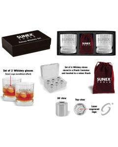 SUNWSS16 image(0) - Whiskey Glass Set w/ Stones