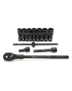 TIT44002 image(0) - 20 pc. 3/4 in. Dr 6 pt. Metric Impact Socket Set