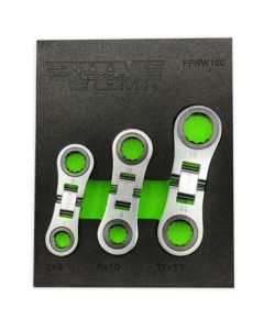 VIMFPRW100 image(0) - 3 Piece Metric Flex Finger Ratchet Wrench Set