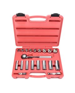 KTI22000 image(0) - K Tool International Socket Set 20 Piece SAE 3/8 in. Dr 6 pt