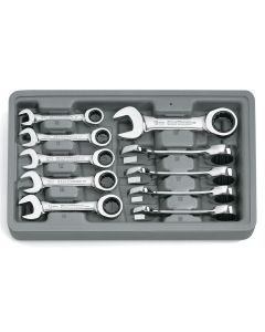 KDT9520D image(0) - 10 Pc. 12 Point Stubby Ratcheting Combination Metric Wrench Set