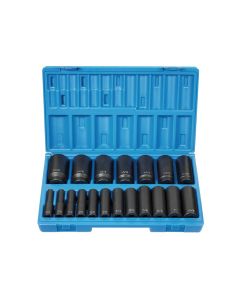 GRE1719D image(0) - 19 PC 1/2"DR 12 POINT DEEP LENGTH FRACTIONAL SET