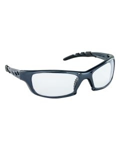 SAS542-0300 image(0) - GTR High-Impact Charcoal Frame Poly Clear Lens Safe Glasses, Eye Protection, in Polybag