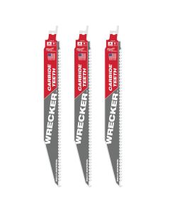 MLW48-00-5342 image(0) - Milwaukee Tool 9" 6 TPI THE WRECKER with Carbide Teeth SAWZALL Blade 3PK