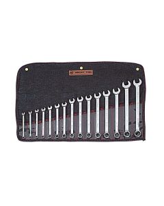 WRI952 image(0) - 15pc 12pt. Metric Full Polished Comb Wrench Set