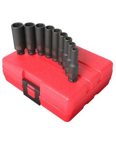 SUN1812 image(0) - SOCKET SET IMPACT 1/4IN. DRIVE 9 PC. DEEP METRIC