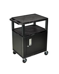 LUXWT34C2 image(0) - 34 A/V Cart 3 Shelves, Cab Black Legs