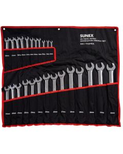 SUN9917MPRA image(0) - 25 Pc Metric Full Polish V-Groove Combo Wrench Set