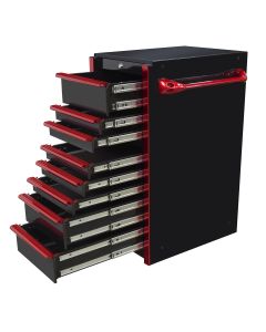 EXTGW192508SBBKR image(0) - 19in 8-Drawer Side Box, Black-Red Handles